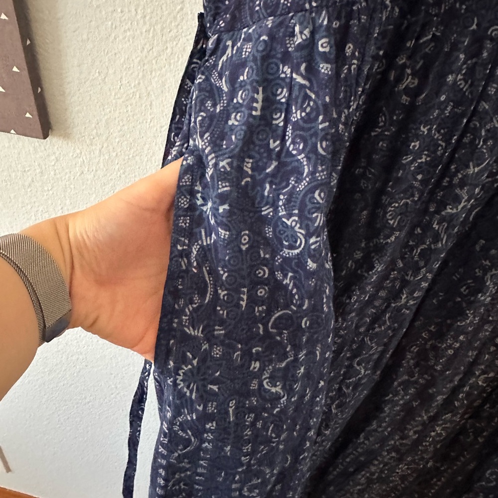 April Cornell Navy Azure Block Print Dress - Picture 3 of 10